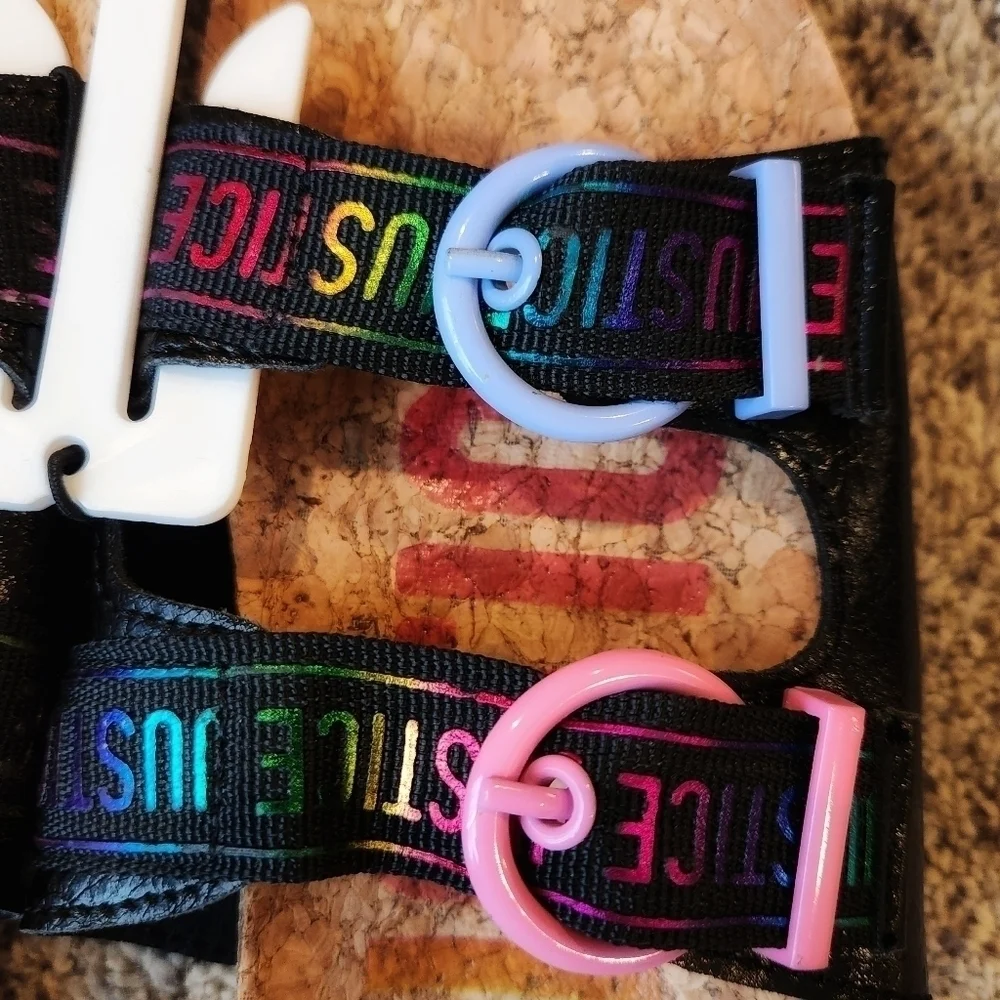 Justice children slides sandals size 1Y nwt